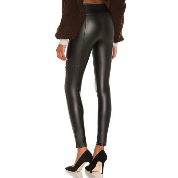 Yummie Faux Leather Leggings in Black Small As-is Vegan Pants - Picture 4 of 14